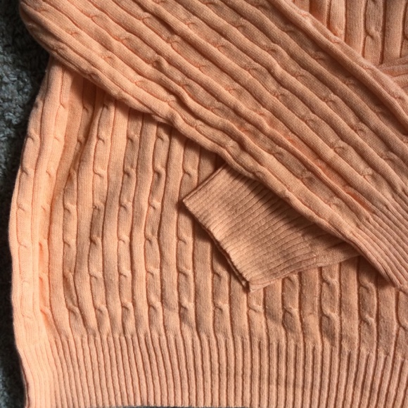 Studio Works Cable Knit Peach Sweater - Picture 8 of 17